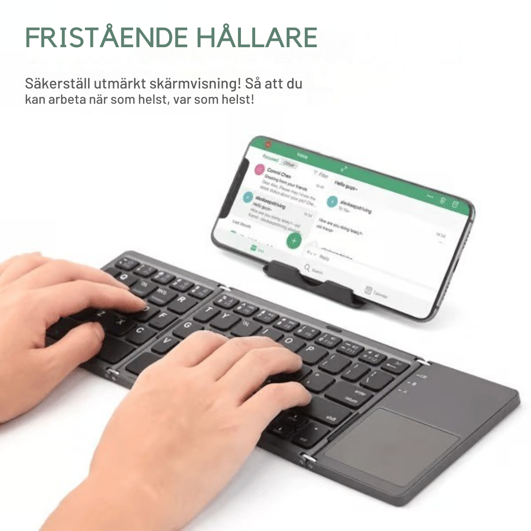 ThreeFold™ | Allt i ett vikbart tangentbord med touchpad.