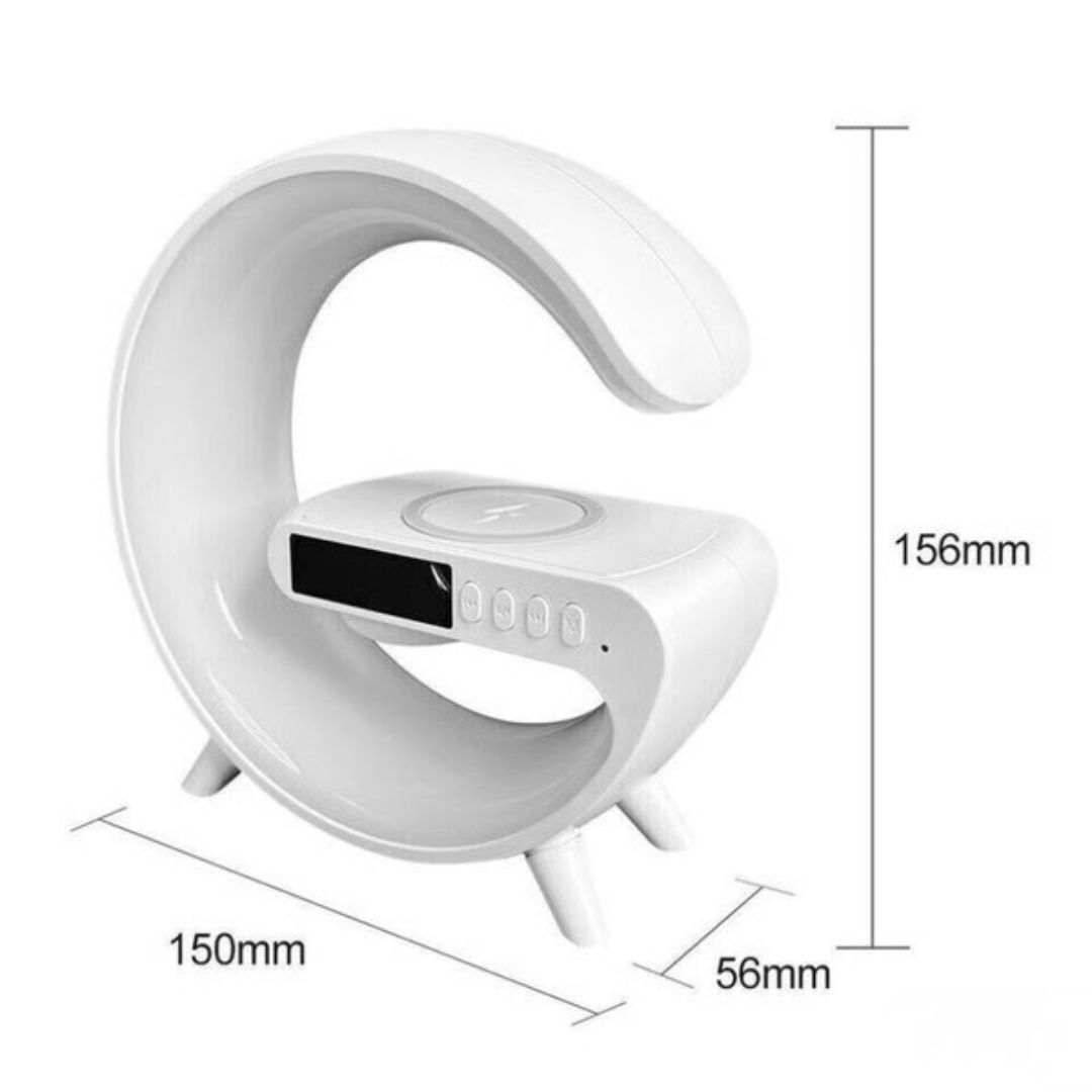 SoundGlow™ | Soluppgångsvakningslampa, Bluetooth-högtalare, trådlös laddare, stämningsbelysning!