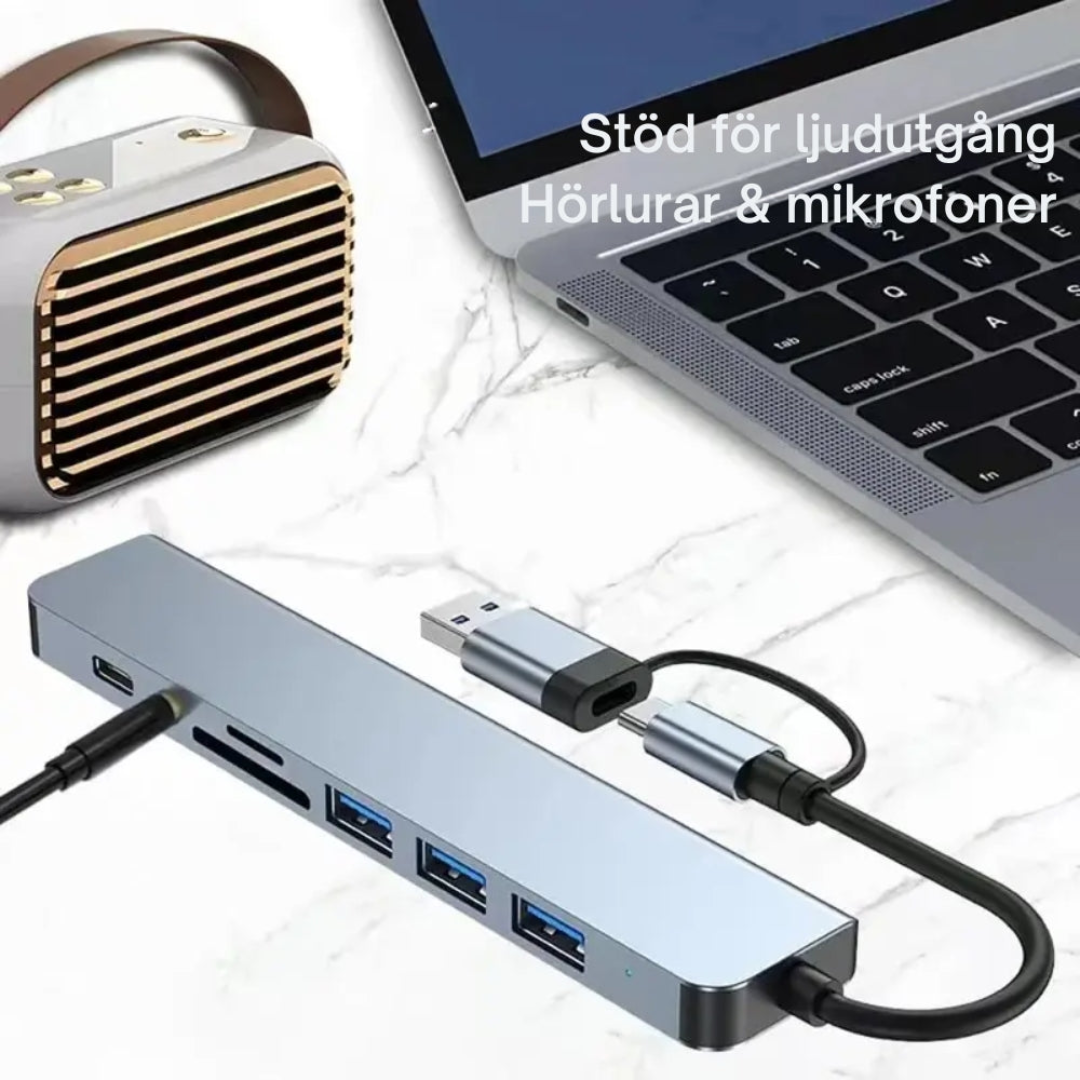 ConnectAll™ | 8-i-2 USB-hub för alla enheter