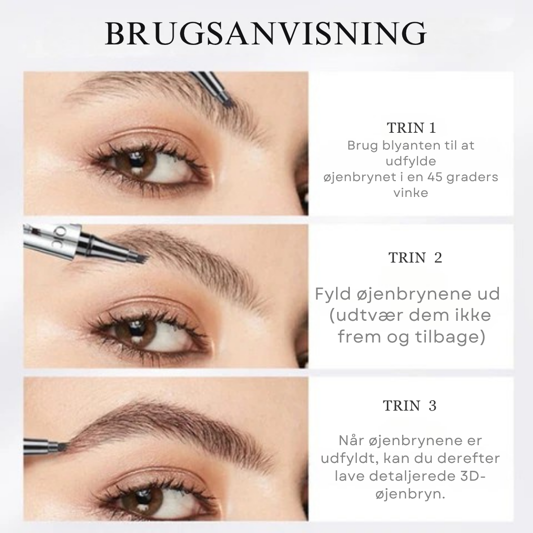LashPro | 3D Vattentät mikroblading ögonbrynsstift 4 gaffelspets tatueringsstift (2-pack)