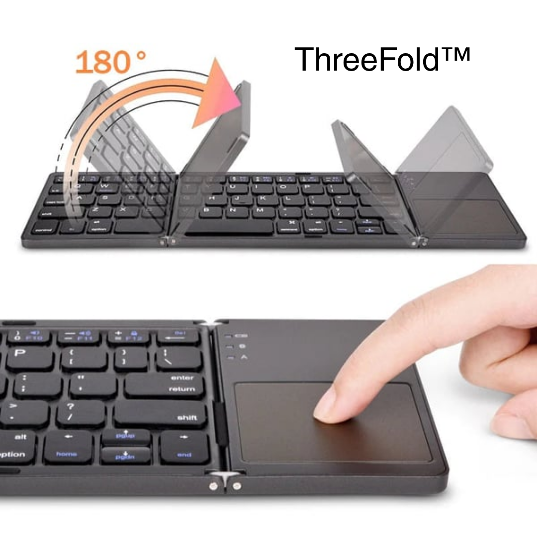 ThreeFold™ | Allt i ett vikbart tangentbord med touchpad.