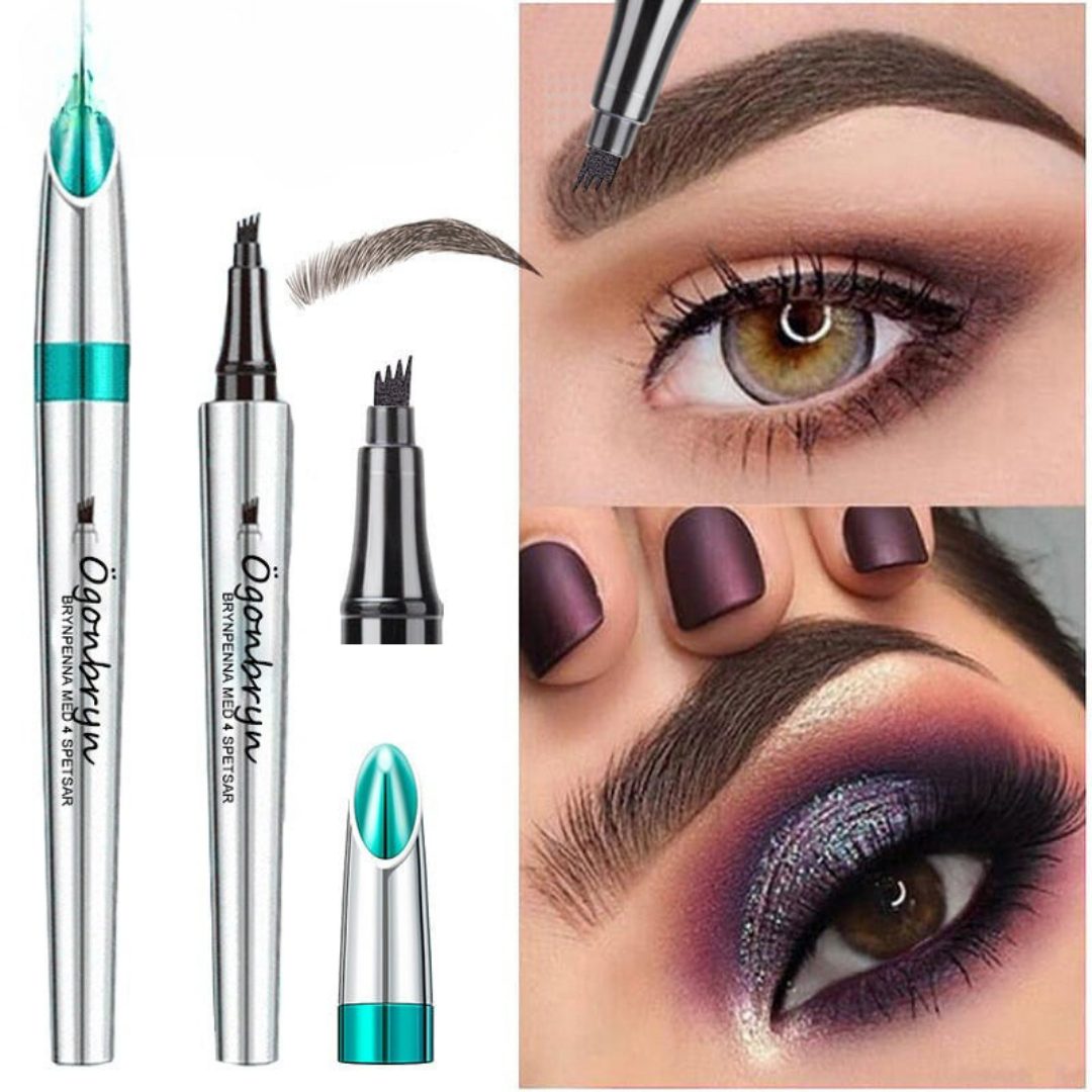 LashPro | 3D Vattentät mikroblading ögonbrynsstift 4 gaffelspets tatueringsstift (2-pack)