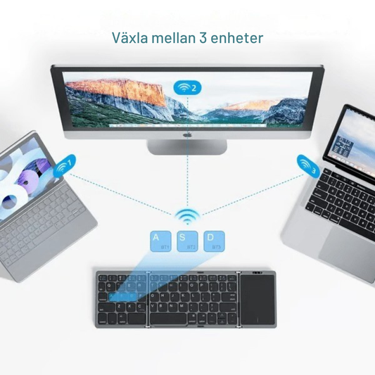 ThreeFold™ | Allt i ett vikbart tangentbord med touchpad.