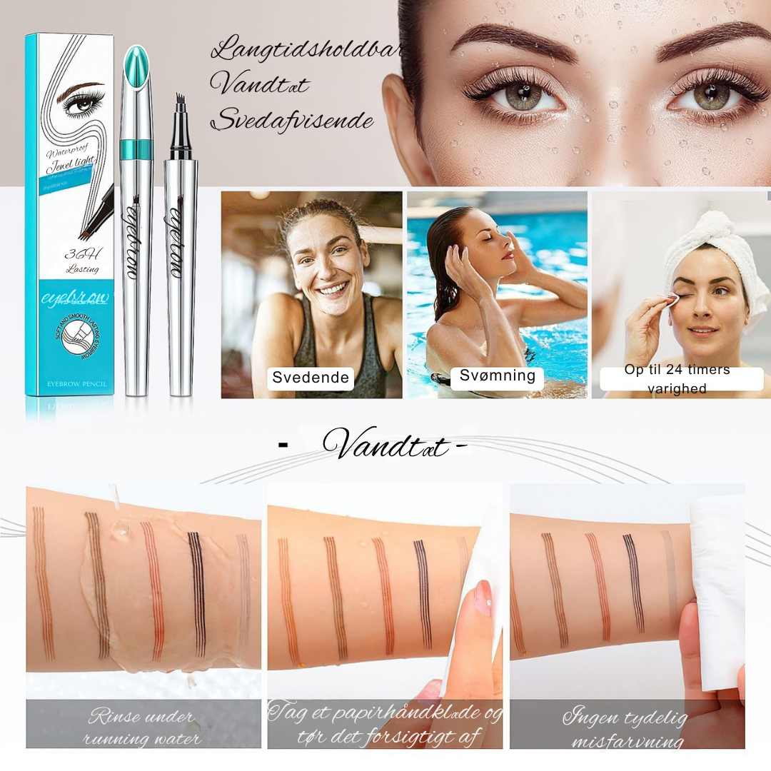 LashPro | 3D Vattentät mikroblading ögonbrynsstift 4 gaffelspets tatueringsstift (2-pack)