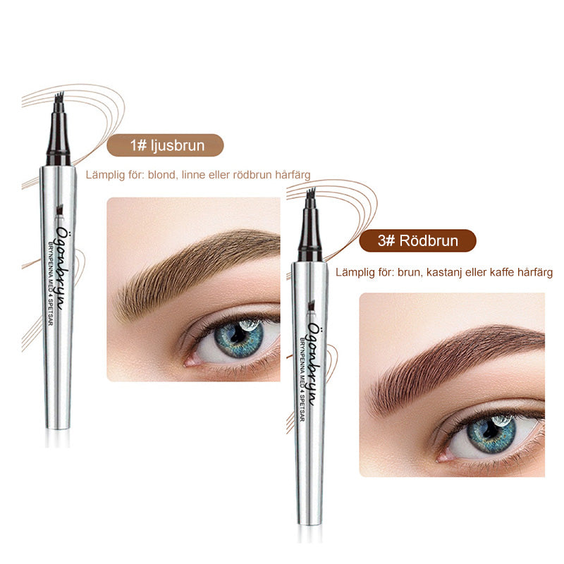 LashPro | 3D Vattentät mikroblading ögonbrynsstift 4 gaffelspets tatueringsstift (2-pack)