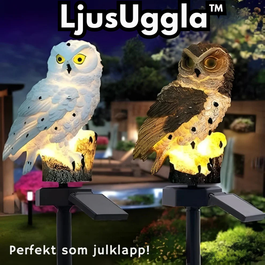 LjusUggla™ | Solcellsdriven ugglampa för trädgården