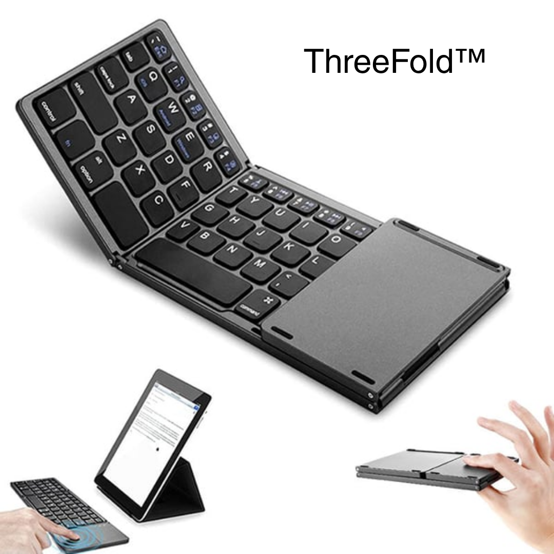 ThreeFold™ | Allt i ett vikbart tangentbord med touchpad.