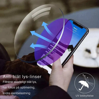 EyeCare™ | Läsglasögon med hög hårdhet och blåljusskydd för både när- och avståndsseende