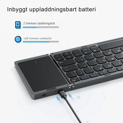 ThreeFold™ | Allt i ett vikbart tangentbord med touchpad.