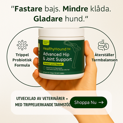 HealthyHound™ | 3-i-1 Probiotika som främjar din hunds Mag-, Hud- & Energiproblem. NU 1+1 GRATIS & 2+2 GRATIS MED EXTRA RABATT