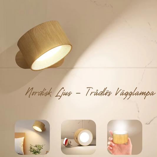 SkanDesignLight™ – sladdlös, uppladdningsbar och fjärrstyrd vägglampa i skandinavisk design