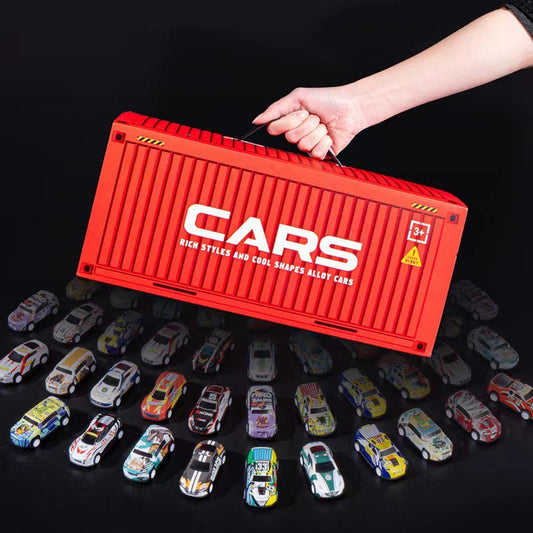 MiniCar MegaSet™🎁 48 mini pullback-bilar med inbyggt garage!